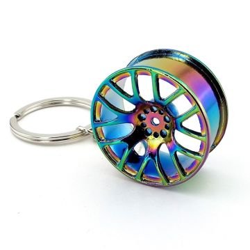 OTOMOBİL JANTI ŞEKLİNDE ARABA YANAR DÖNER METAL ANAHTARLIK KC007