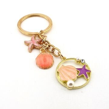 Plaj Sahil Deniz Kabuğu Yıldız Beach Yaz Anahtarlık Çanta Süsü Charm KC383