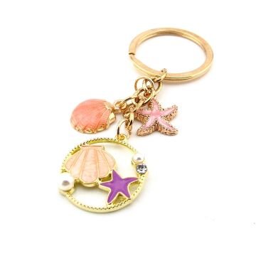 Plaj Sahil Deniz Kabuğu Yıldız Beach Yaz Anahtarlık Çanta Süsü Charm KC383