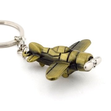 PİRİNÇ RENK PIRPIR UÇAK METAL ANAHTARLIK KC524