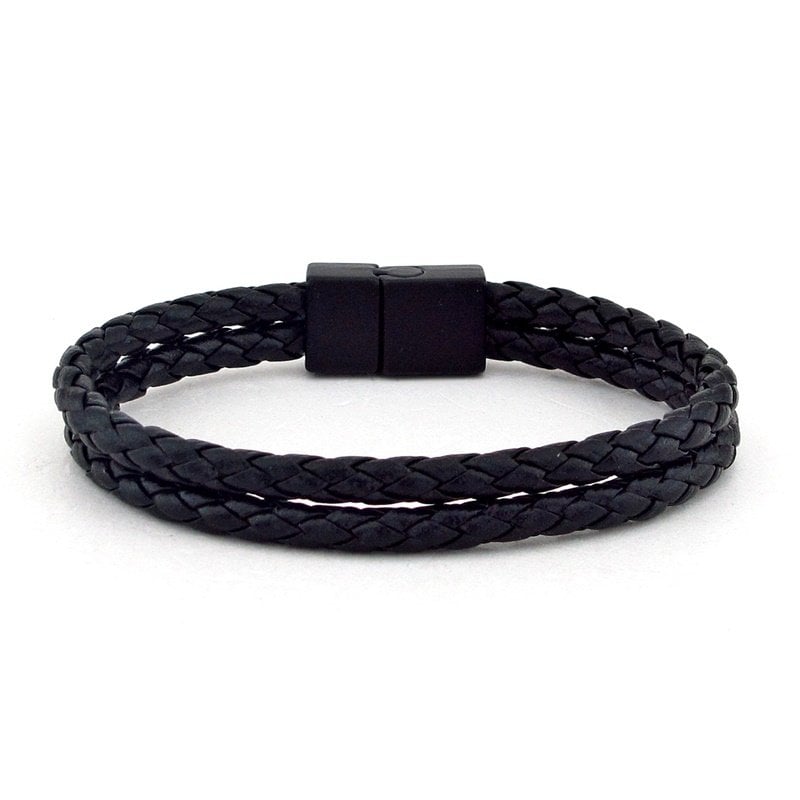 ÇİFT SIRA SİYAH MIKNATISLI ERKEK BİLEKLİK BT240