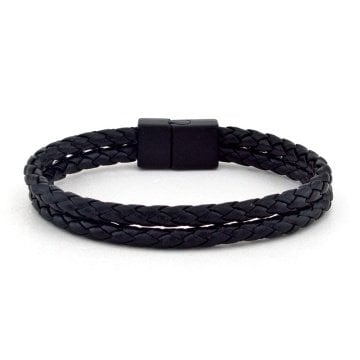 ÇİFT SIRA SİYAH MIKNATISLI ERKEK BİLEKLİK BT240