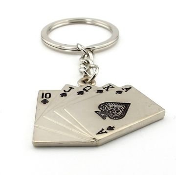 POKER ROYAL FLUSH İSKAMBİL DESTESİ MAÇA METAL ANAHTARLIK KC998