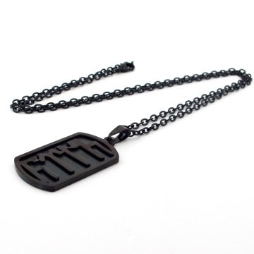 DOG TAG KÜNYE TİPİ GÖKTÜRK TÜRK SİYAH ÇELİK ERKEK KOLYE Q0149