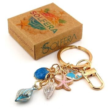 Plaj Sahil Kumsal Deniz Kabuğu Yıldız Balina Charm Çanta Süsü Anahtarlık KY010