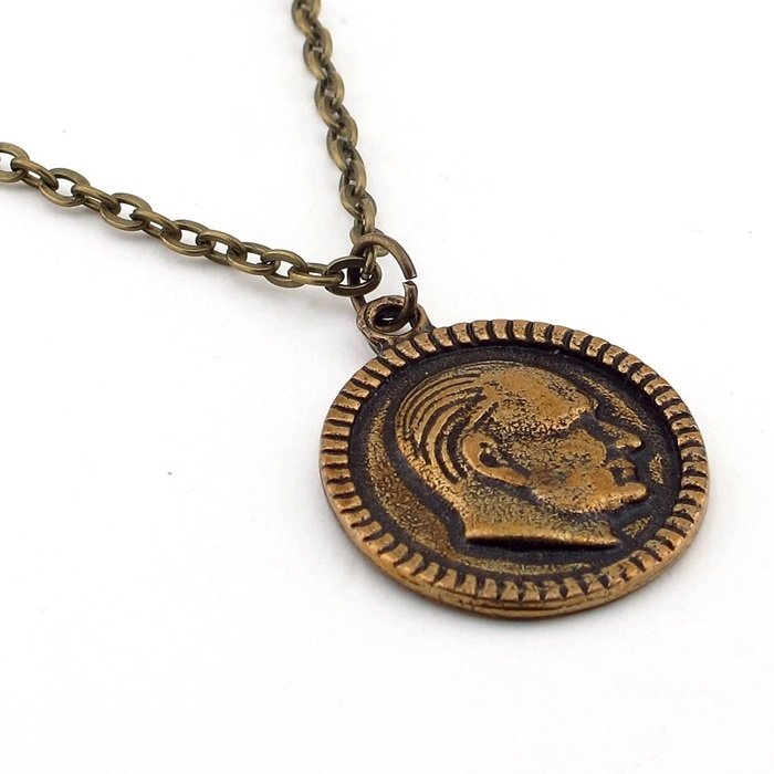 BRONZ METAL MUSTAFA KEMAL ATATÜRK ERKEK KOLYE Q0161
