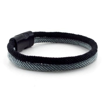 SİYAH GRİ İKİ RENKLİ METAL MIKNATISLI ERKEK BİLEKLİK BT432