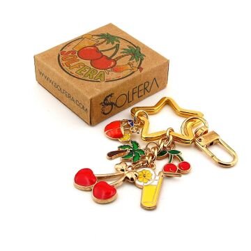 Kiraz Limonata Kokteyl Palmiye Yaz Anahtarlık Çanta Süsü Charm KY014