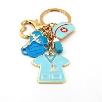 Doktor Hekim Nabız Kalp Maske Ateş Ölçer Çanta Süsü Charm Anahtarlık KY016