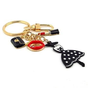 Moda İkonu İnfluencer Makyaj Kırmızı Ruj Çanta Süsü Charm Anahtarlık KY019