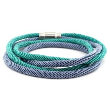 TURKUAZ GRİ İKİ SIRALI MANYETİK METAL KLİPS ERKEK BİLEKLİK BT441