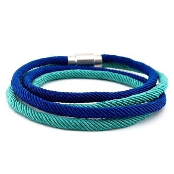 TURKUAZ LACİVERT MANYETİK KLİPS SARMA ERKEK BİLEKLİK BT442