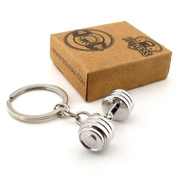 Gümüş Renk Halter Spor Ağırlık Fitness Bodybuilding Metal Anahtarlık KY033