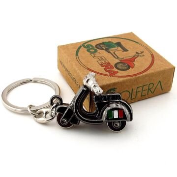Vespa Scooter Motosiklet Italy Antrasit Renkli Metal Anahtarlık KY035