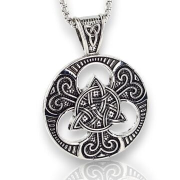 Trinity Mitolojik Viking Nordik İskandinav Çelik Zincirli Metal Erkek Kolye Q0979
