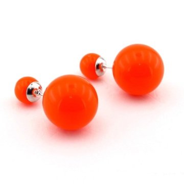 BÜYÜK BOY TOP KÜRE TASARIM TURUNCU KADIN KÜPE E520g