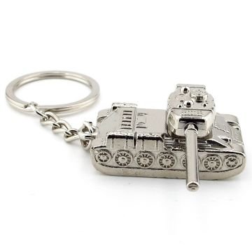 Savaş Tankı Zırhlı Araç Figür Ağır Gümüş Renkli Metal Anahtarlık KC142