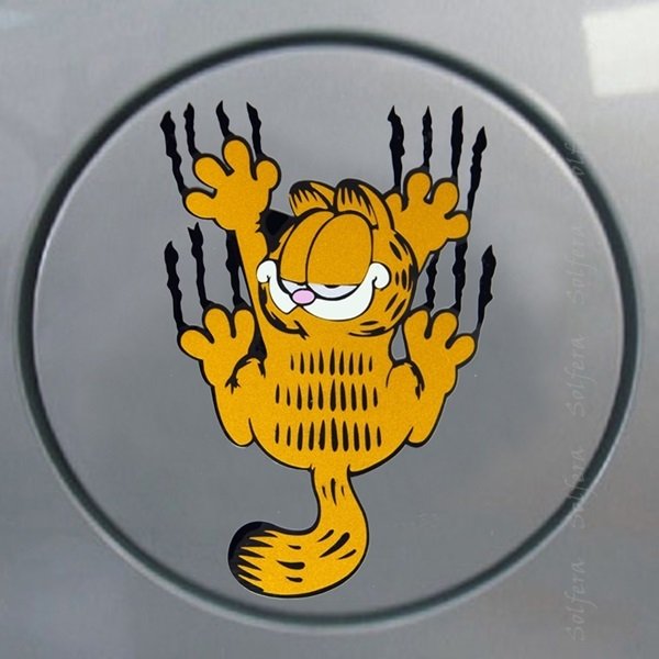 GARFİELD OTOMOBİL BENZİN KAPAĞI STİCKER ETİKET CS032