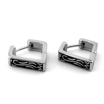 Viking Beşgen Tasarım Nordik Paslanmaz Çelik Unisex Halka Küpe ER210