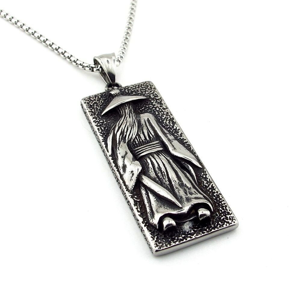 Jianghu Assasin Kılıç Ustası Dünyadaki Yaşam Titanyum Çelik Erkek Kolye Q0931