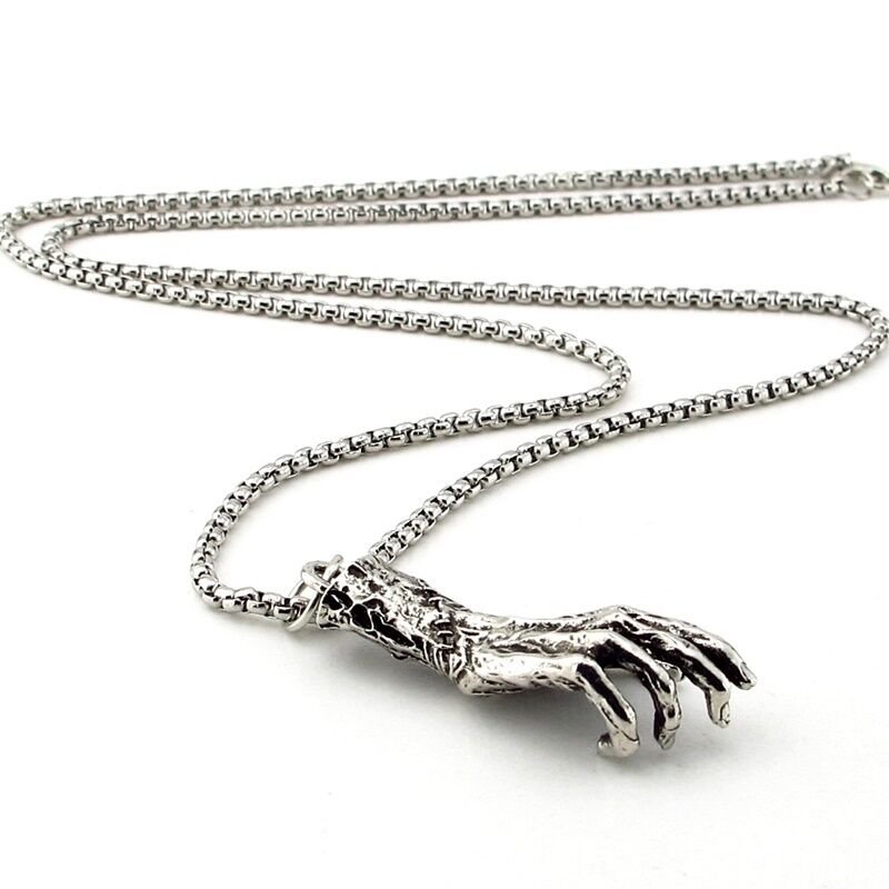 El Şeklinde Gotik Tasarım Çelik Erkek Kolye Zincir Q0999