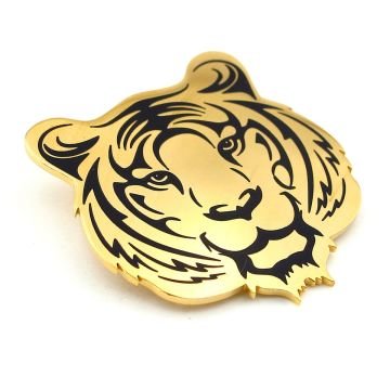 Bengal Kaplanı Tiger Sarı Paslanmaz Çelik Rozet Broş Pin RZ225