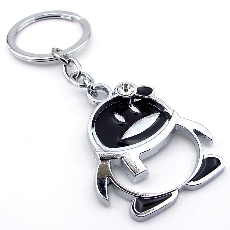 Penguen Antarktika Kutup Hayvanı Taşlı Metal Anahtarlık KC155