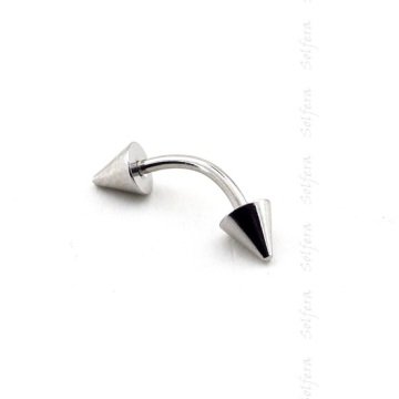 GÜMÜŞ RENK 16 mm SİVRİ UÇLU VÜCUT PİERCİNG P323