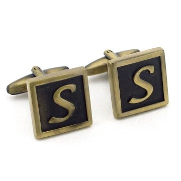 METAL S HARFLİ İSİM BAŞ HARF KOL DÜĞMESİ CX132