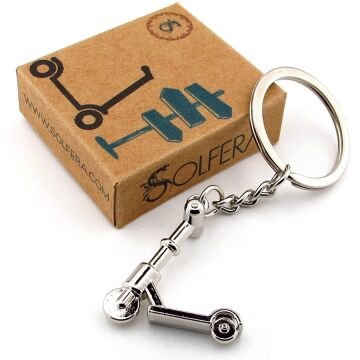 Parlak Gümüş Renkli Elektrikli Scooter Şeklinde Metal Anahtarlık KC395
