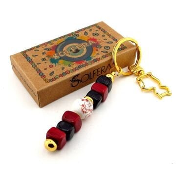 Bordo Siyah Orjinal Murano Cam Boncuklu Çanta Süsü Kedi Charm Anahtarlık KY068