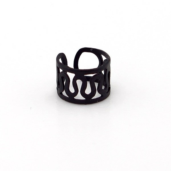MAT SİYAH RENKLİ EARCUFF KIKIRDAK KÜPE SARMAL DESENLİ  EX085