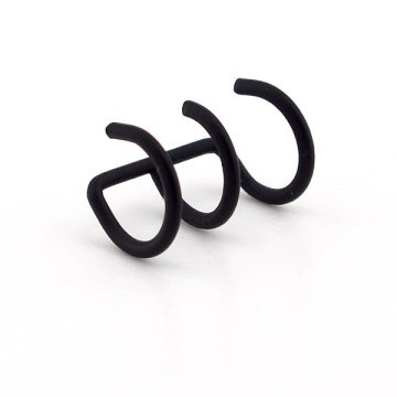 MAT SİYAH RENKLİ EARCUFF KULAK KELEPÇESİ ÜÇLÜ SARMAL EX086