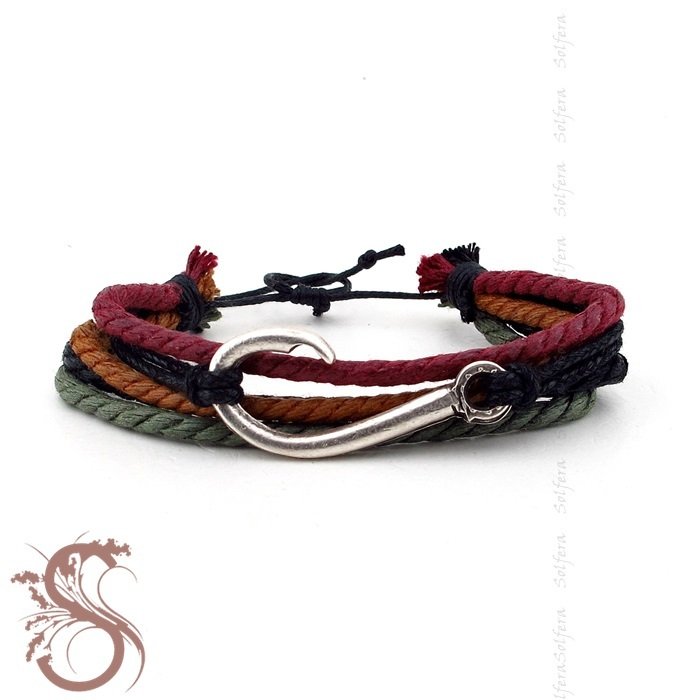 METAL KANCALI SARMA HALAT ERKEK BİLEKLİK B1174