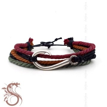 METAL KANCALI SARMA HALAT ERKEK BİLEKLİK B1174