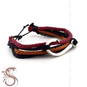 METAL KANCALI SARMA HALAT ERKEK BİLEKLİK B1174
