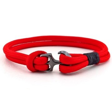 KIRMIZI PARACORD ANTRASİT METAL ÇAPALI ERKEK BİLEKLİK BT542