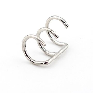 PARLAK GÜMÜŞ RENKLİ EARCUFF KULAK KELEPÇESİ ÜÇLÜ SARMAL EX092