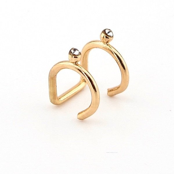 GOLD SARI RENKLİ EARCUFF KIKIRDAK KÜPE TAŞLI SARMAL EX096