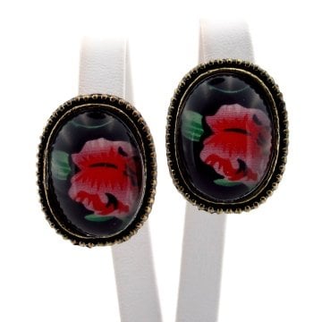 Solfera OTANTİK GÜL MOTİFLİ BAYAN KÜPE E078