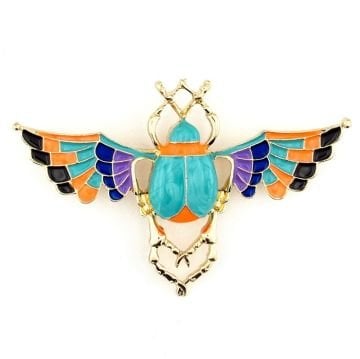 Antik Mısır Tılsımlı Böcek Dung Renkli Yaka İğnesi Broş RZ113