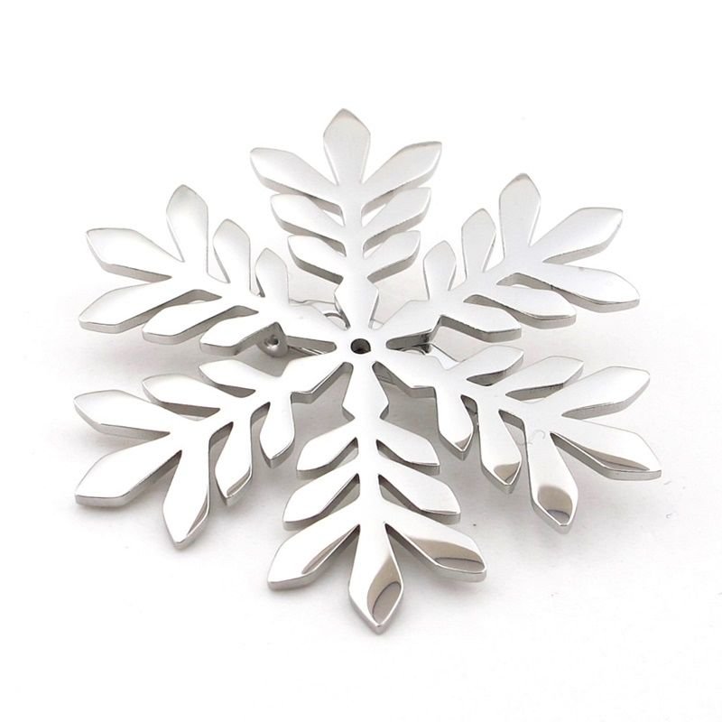 Kar Tanesi Snow Flake Yeni Yıl Yılbaşı Paslanmaz Çelik Broş Rozet RZ295
