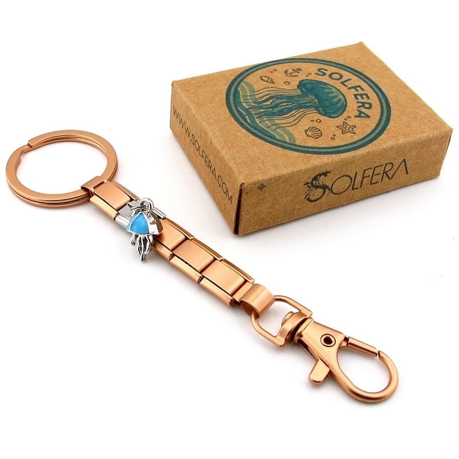 Deniz Anası Okyanus Resif Rose Paslanmaz Çelik Charm Çanta Süsü Anahtarlık KY098