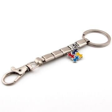 Puzzle Bulmaca Yap Boz Parçası Mat Çelik Charm Çanta Süsü Anahtarlık KY102