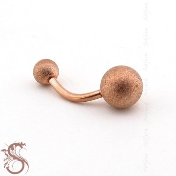 ROZE RENK 8mm TOP UÇLU ÇELİK MUZ GÖBEK PİERCİNG P455D