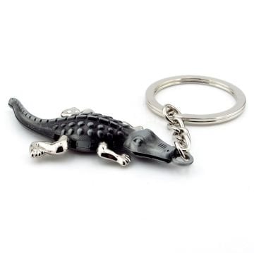 Gri Timsah Crocodile Oynar Bacaklı Tasarım Metal Anahtarlık KC016