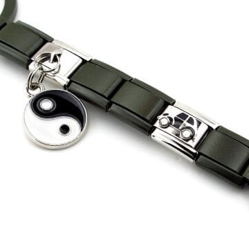 Araba Simgeli Ying Yang Denge Çelik Charm Çanta Süsü Anahtarlık KY105