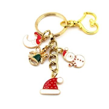 Yeni Yıl Yılbaşı Kardan Adam Çam Ağacı Eldiven Charm Çanta Süsü Anahtarlık KY116