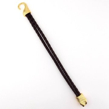 ALTIN KAPLAMA YILAN OUROBOROS DERİ ERKEK BİLEKLİK M005B