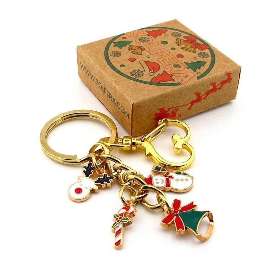 Yeni Yıl Yılbaşı Kardan Adam Baston Şeker Geyik Charm Çanta Süsü Anahtarlık KY117